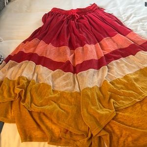 Free People - red combo culottes - Size Small